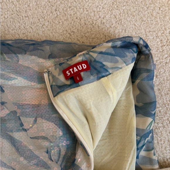 STAUD Rachel Wildflower Pants, Sky Wildflowers New With Tags - Picture 5 of 5